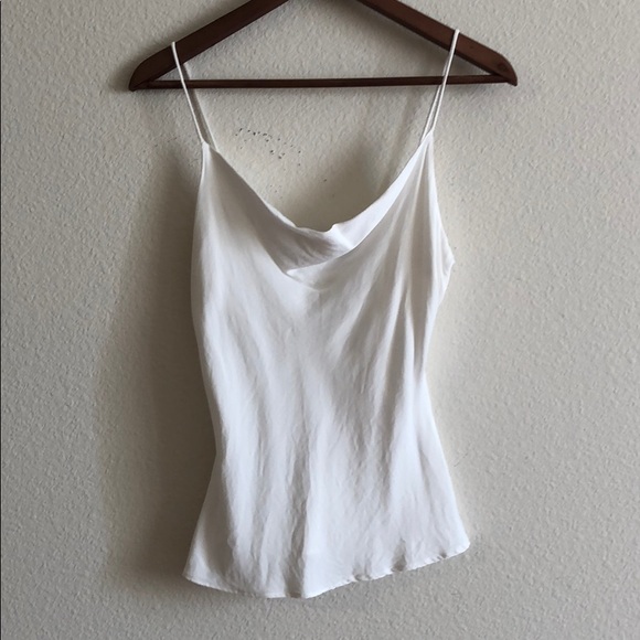 Zara white satin tank top